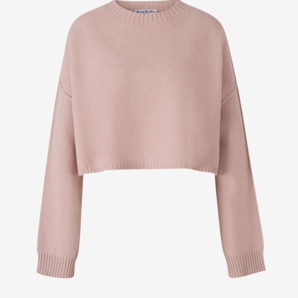 Acne Pink Cropped Wool Women's Sweater Size XS